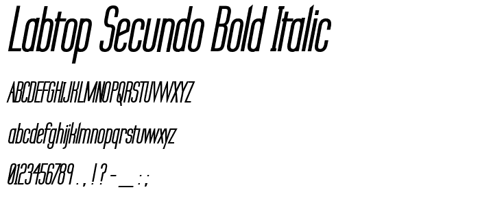 Labtop Secundo Bold Italic police
